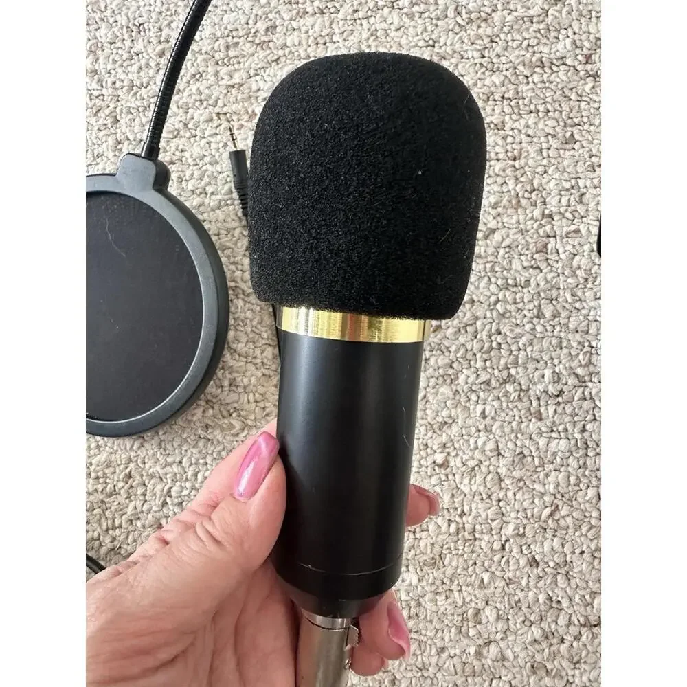 USB Plug & Play 192kHz/24Bit Microphone with Adjustable Boom Arm And Pop Filter